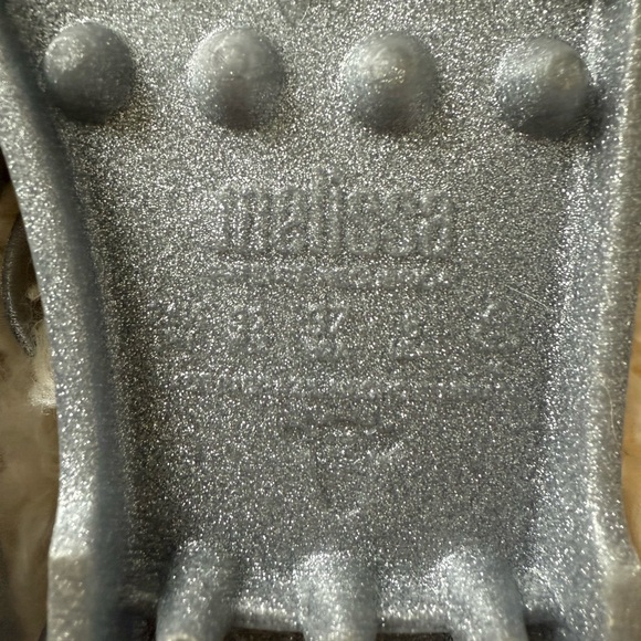 melissa Possession “Glitter Clear” Silver Jelly Sandals Sz 8 - Picture 2 of 5